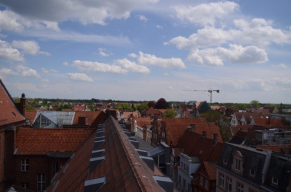 Unsere Aula von oben - Aussicht aus dem  3. Stock