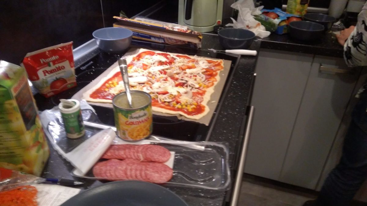 Pizza vorbereiten