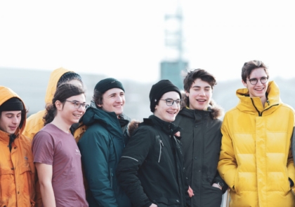 Gruppenfoto auf dem Deck