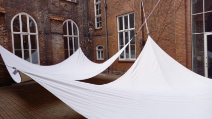 Aufbau der Sonnensegel