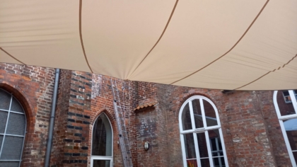 Aufbau der Sonnensegel