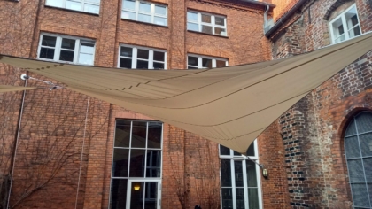 Aufbau der Sonnensegel