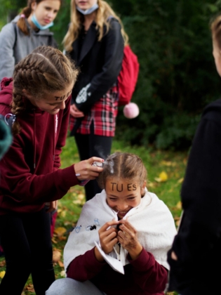 Katharineums-Fans in Vorbereitung