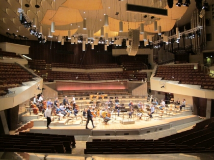 Höhepunkt vor der Abfahrt: die Berliner Philharmoniker proben, nur für uns