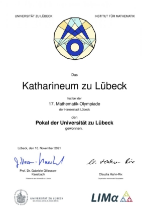 Urkunde Mathematik-Olympiade