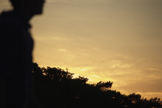 Sonnenuntergang mit Person