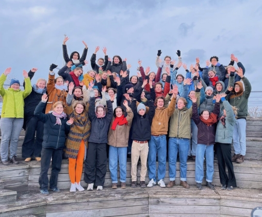 Strandspaziergang mit der ganzen Gruppe