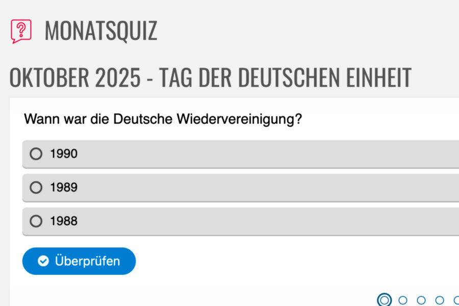 Oktober-Quiz - Deutsche Wiedervereinigung